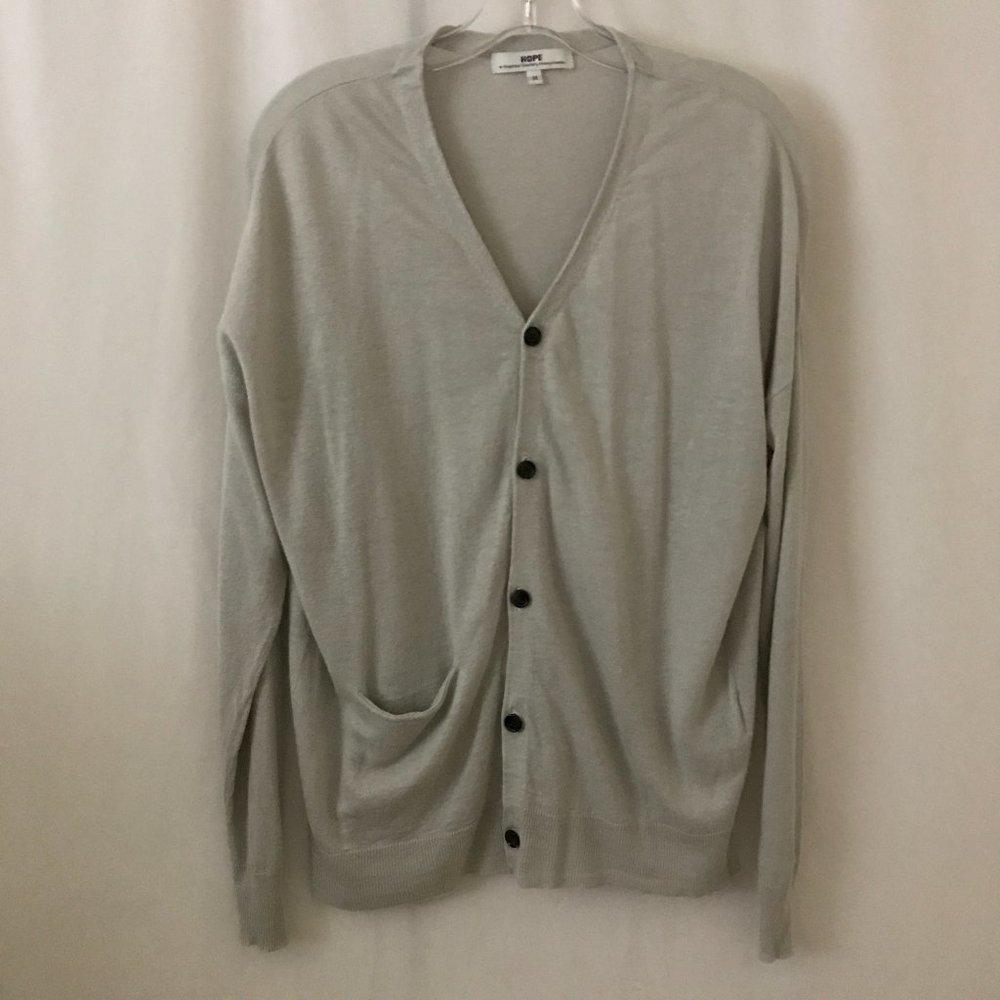 HOPE Light Gray Cardigan Sweater